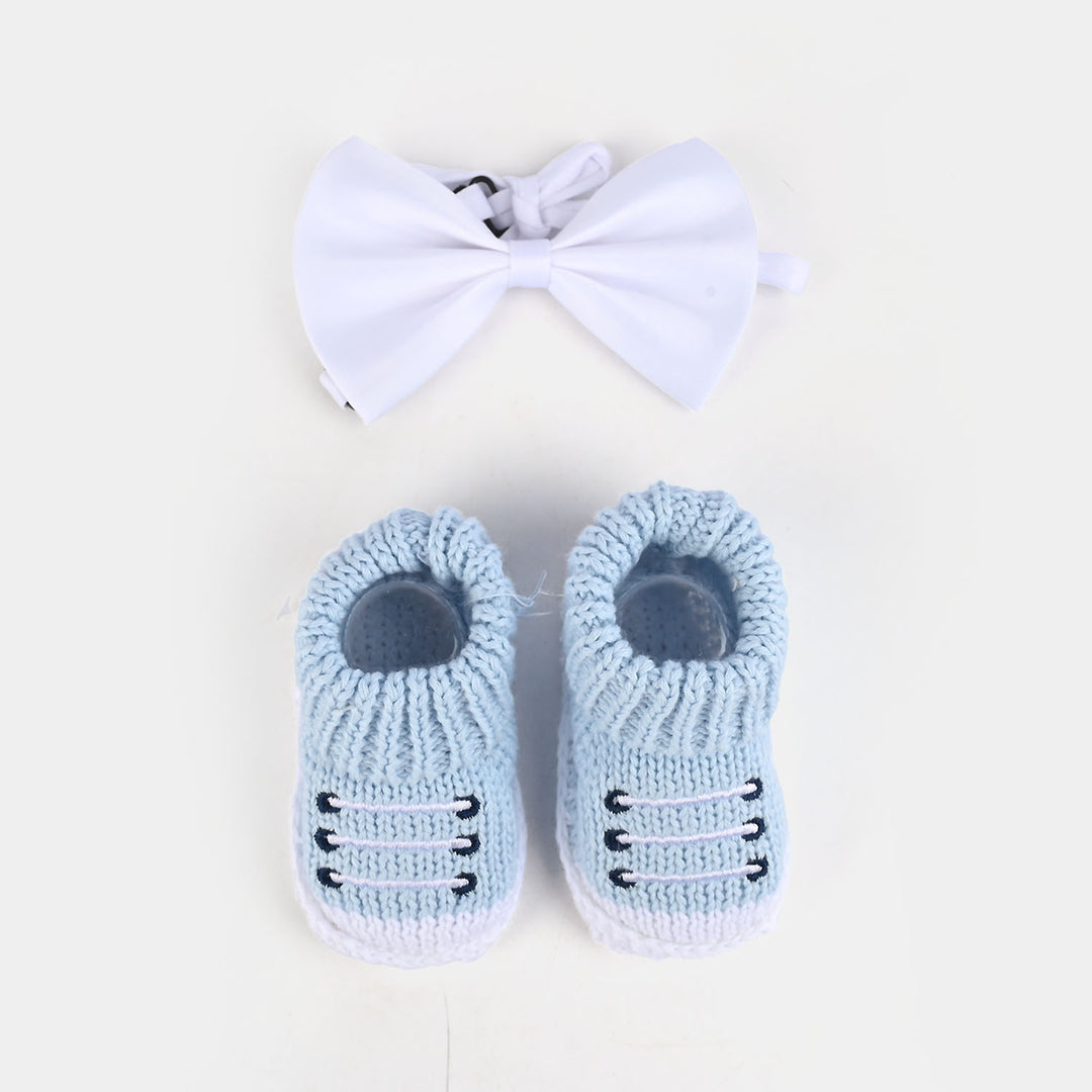 Woolen Baby Socks/Shoes With Headband | 0-6M