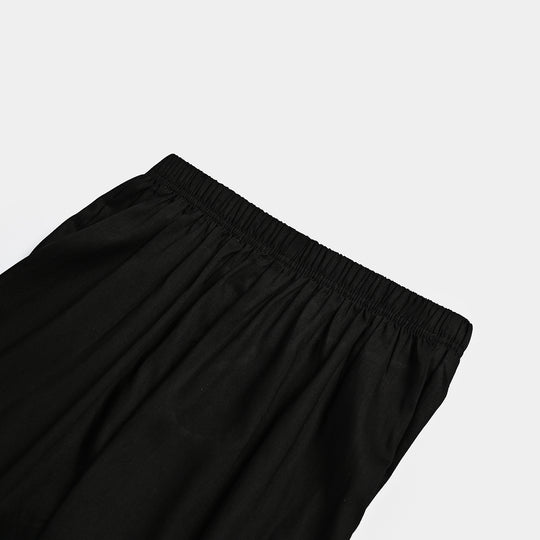 Girls Cotton Eastern Basic Pant-BLACK