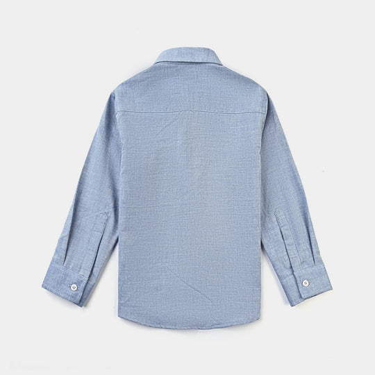 Boys Oxford Formal Shirt-D/Blue