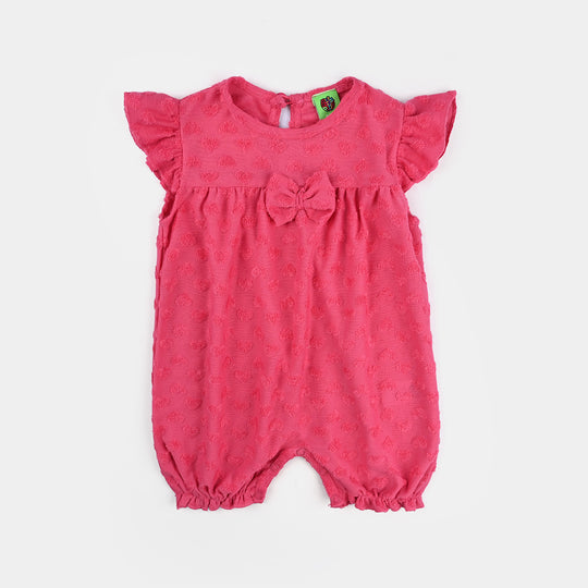 Infant Girls Jacquard Romper FASHION STYLE-Pink