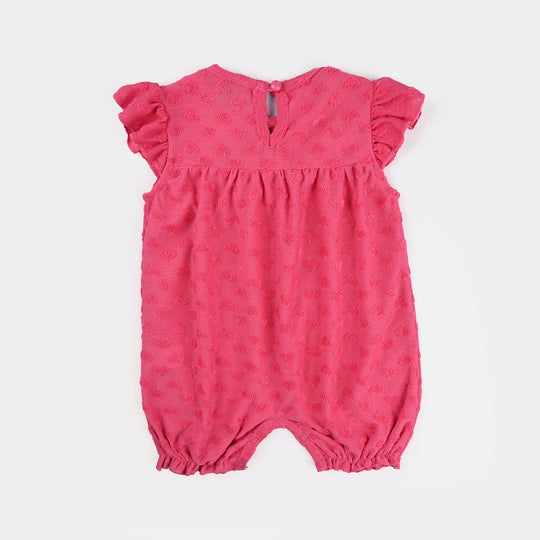 Infant Girls Jacquard Romper FASHION STYLE-Pink