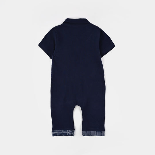 Infant Boys JAQUARD Romper FASHION COAT-Blue