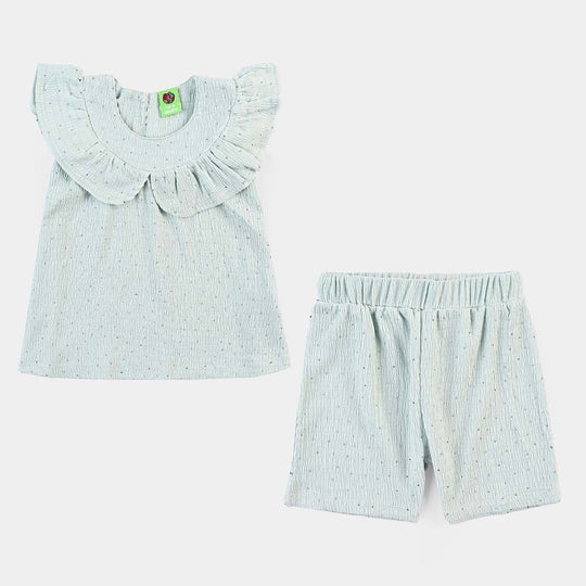 Infant Girls Poly Crinkle Suit BLOOM THE BLUE-Sky.Green