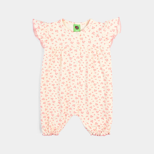 Infant Girls Cotton Romper FLORAL-Pink