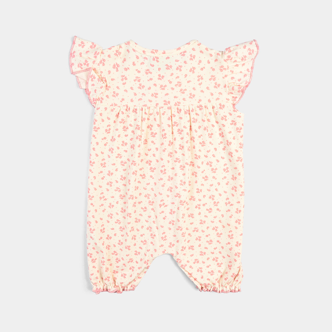 Infant Girls Cotton Romper FLORAL-Pink