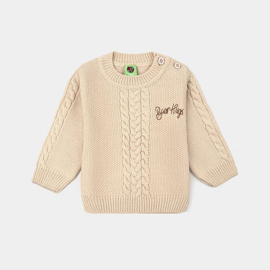 Infant Boys Acrylic Suit-Bear Hug-BEIGE
