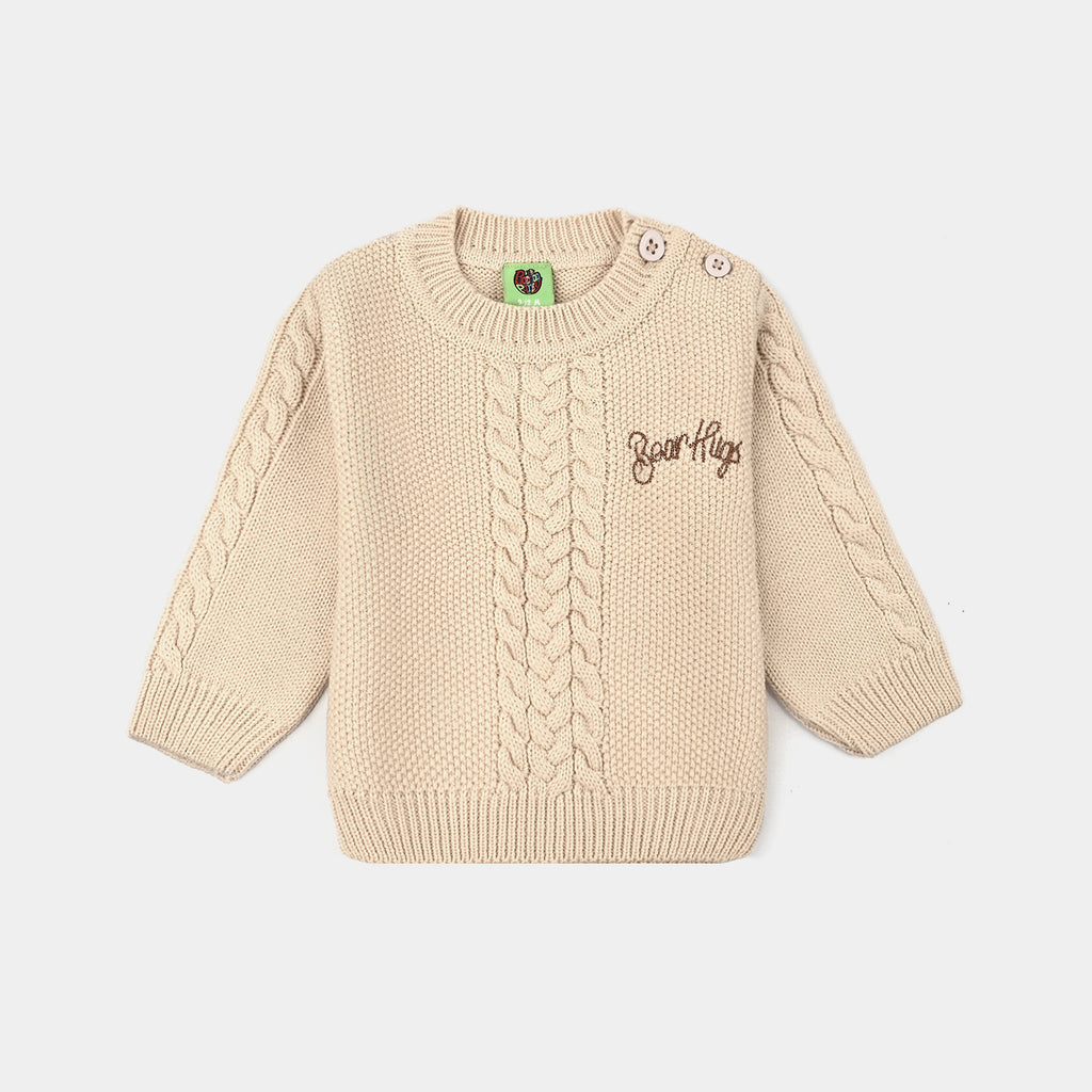 Infant Boys Acrylic 3PC Set-Bear Hug-BEIGE