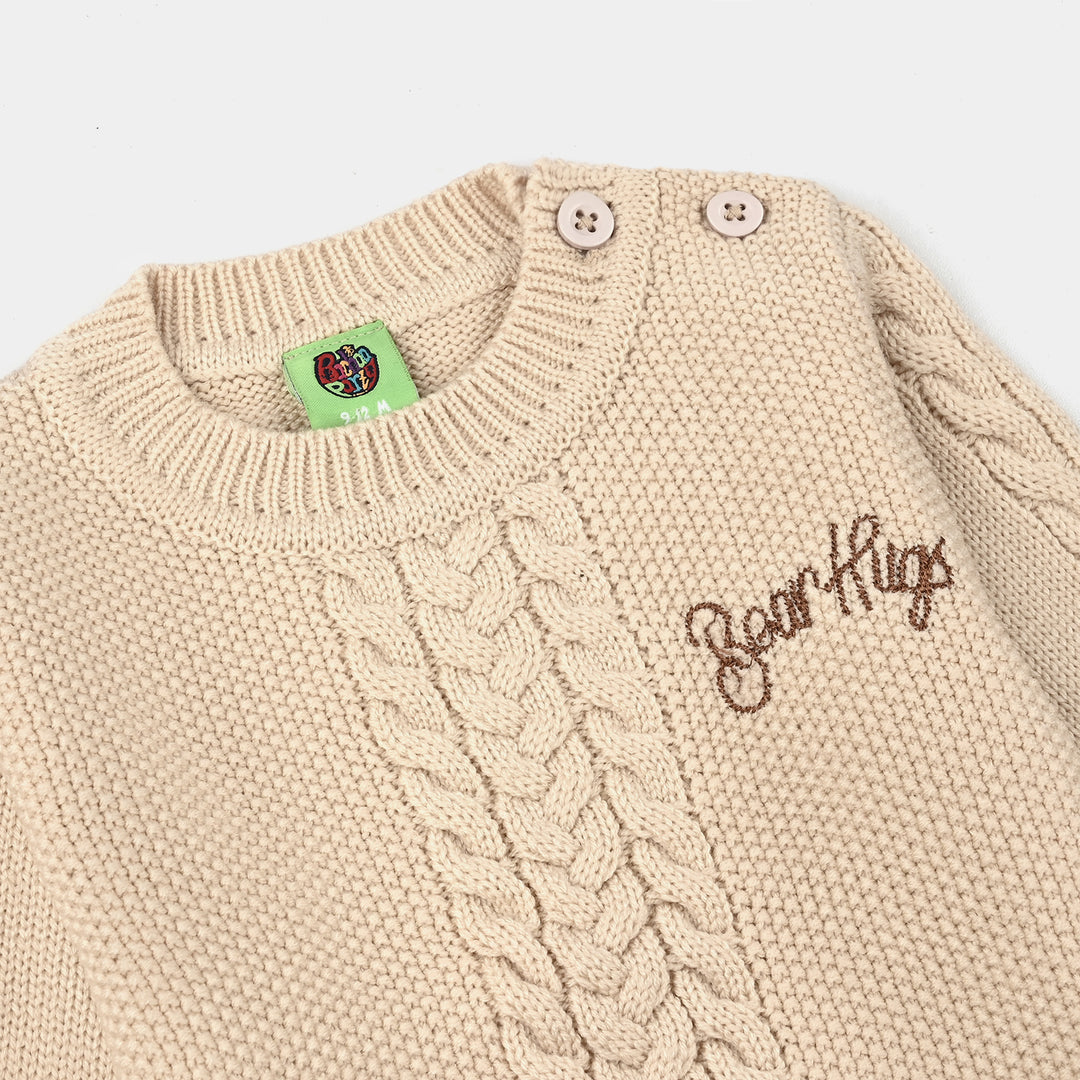 Infant Boys Acrylic Suit-Bear Hug-BEIGE