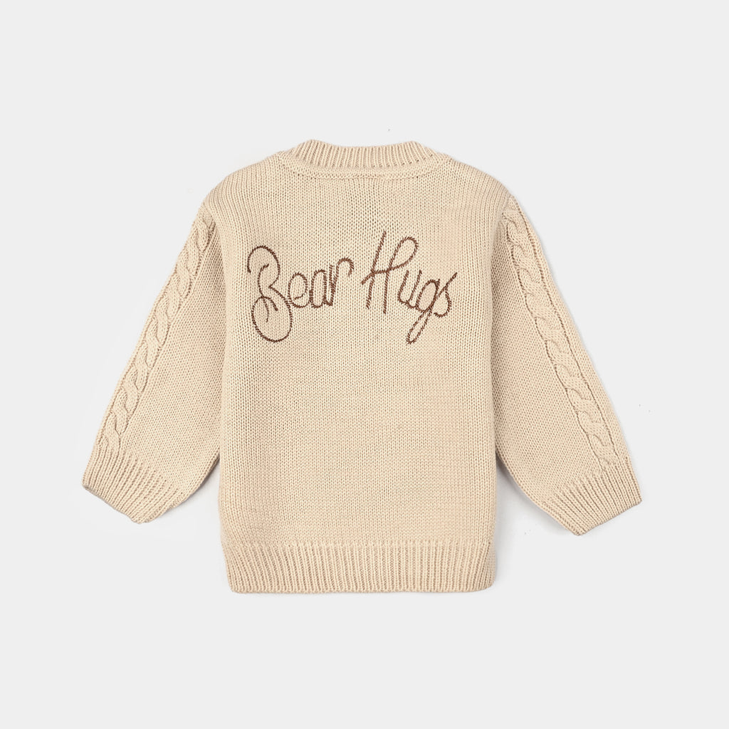 Infant Boys Acrylic 3PC Set-Bear Hug-BEIGE