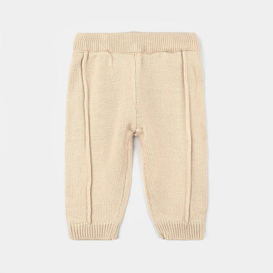 Infant Boys Acrylic 3PC Set-Bear Hug-BEIGE