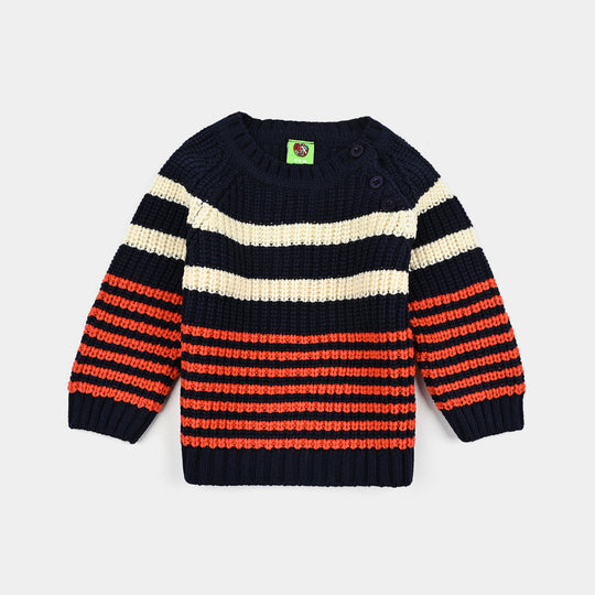 Infant Boys Acrylic Suit-Stripe Fusion-Navy.Rust