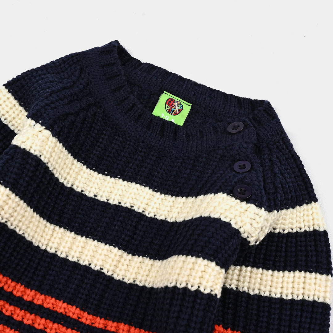 Infant Boys Acrylic Suit-Stripe Fusion-Navy.Rust