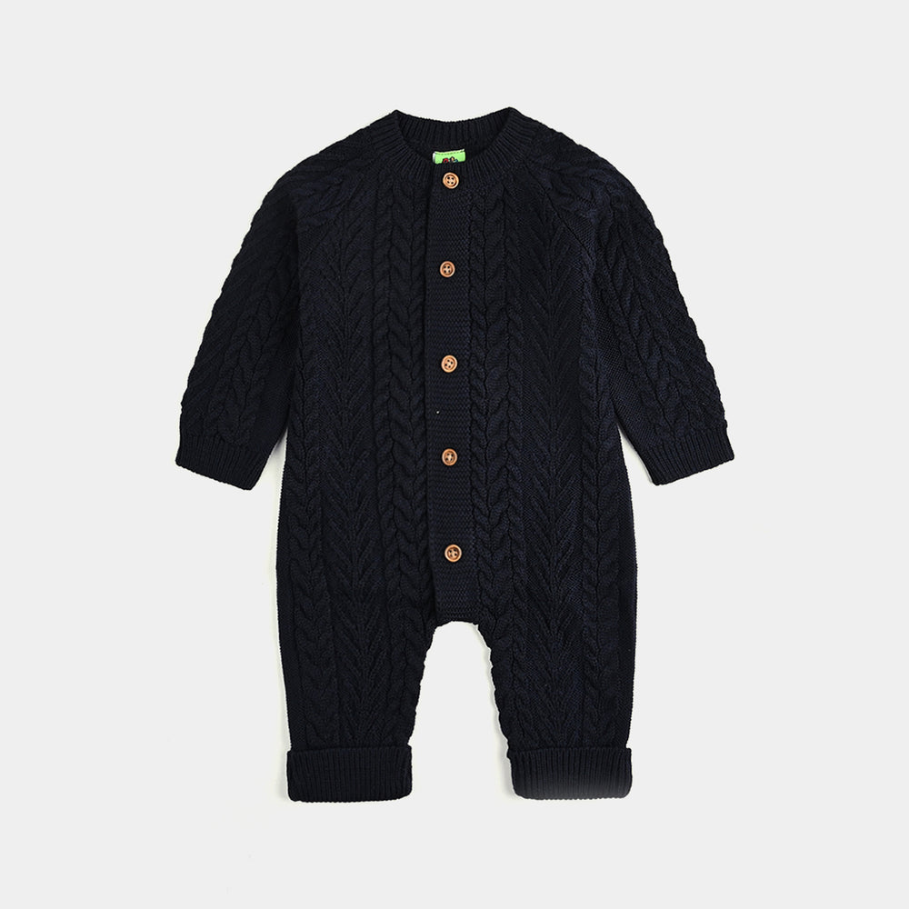 Infant Boys Acrylic Romper-Cabling - NAVY