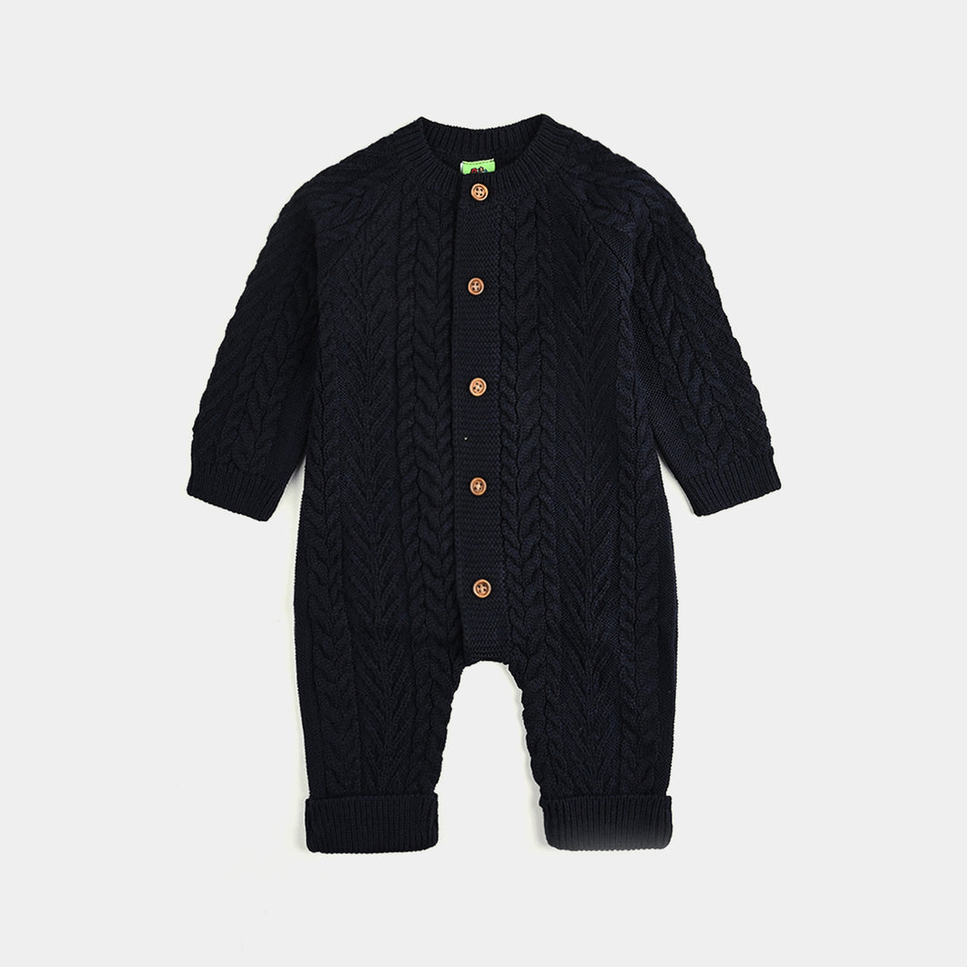 Infant Boys Acrylic Romper-Cabling - NAVY