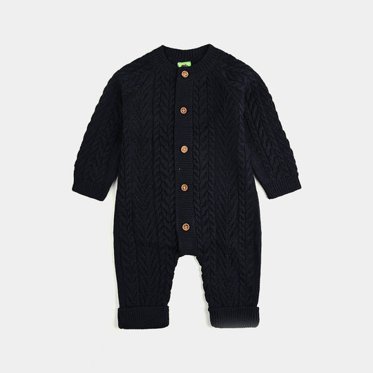 Infant Boys Acrylic Romper-Cabling - NAVY