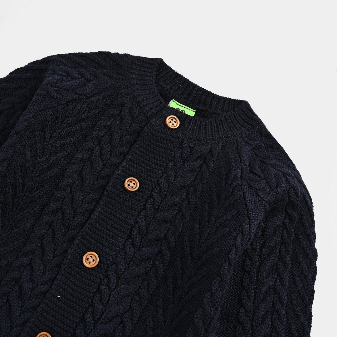 Infant Boys Acrylic Romper-Cabling - NAVY
