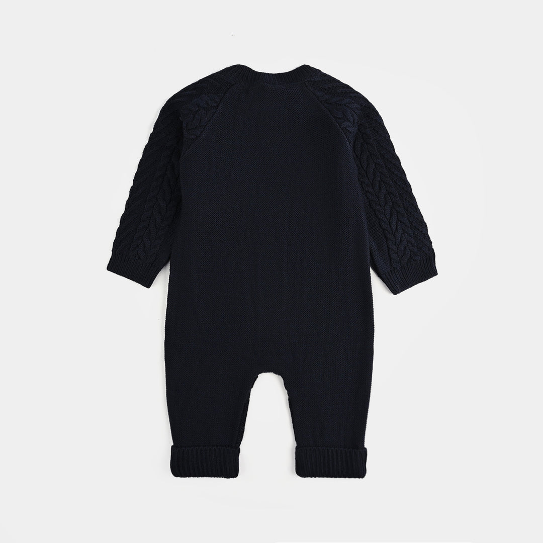 Infant Boys Acrylic Romper-Cabling - NAVY