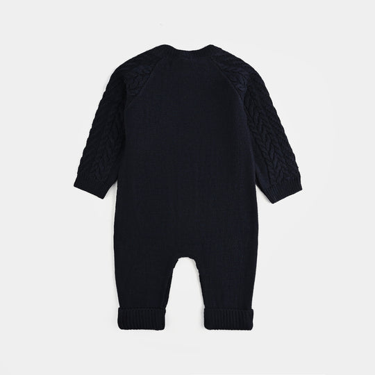 Infant Boys Acrylic Romper-Cabling - NAVY