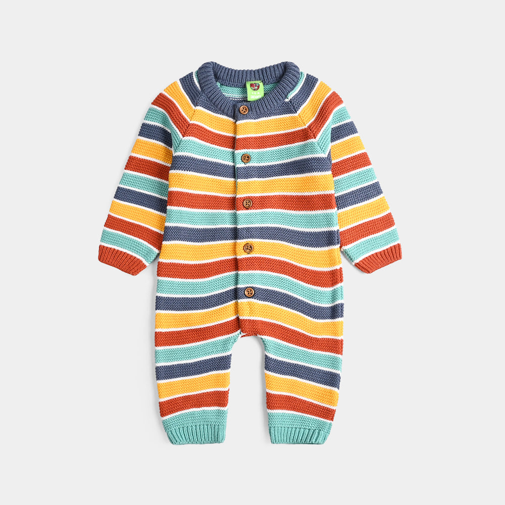 Infant Boys Acrylic Romper-Multi Stripe