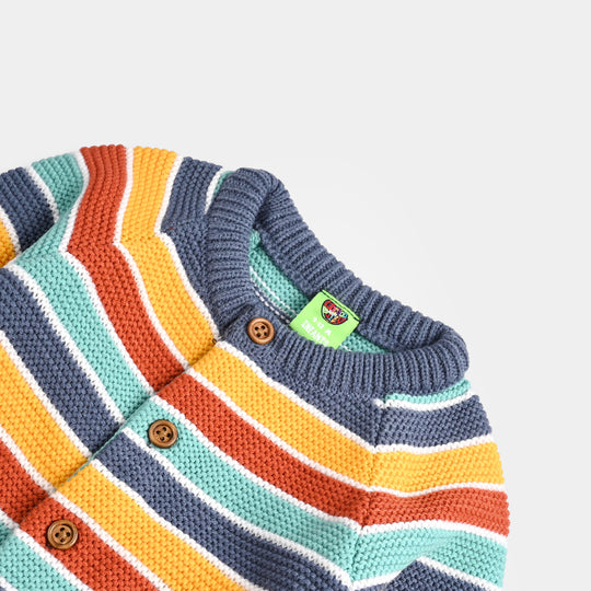 Infant Boys Acrylic Romper-Multi Stripe