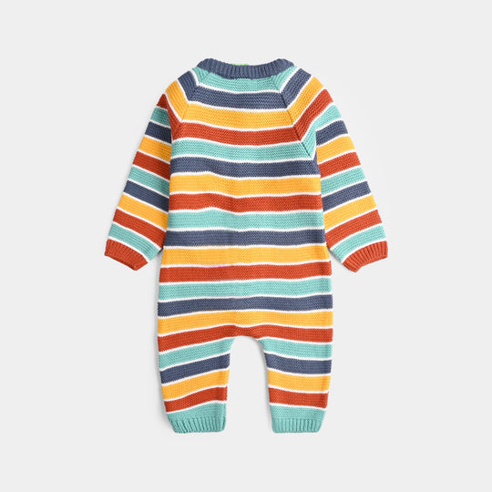 Infant Boys Acrylic Romper-Multi Stripe