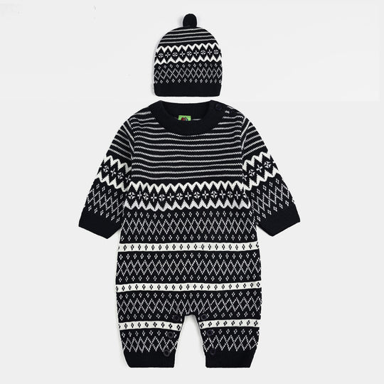 Infant Boys Acrylic Romper-Trible - Navy White