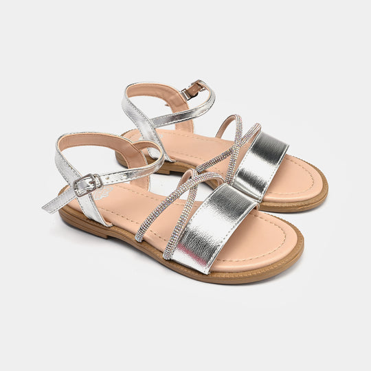 Girls Sandals 456-60-SILVER