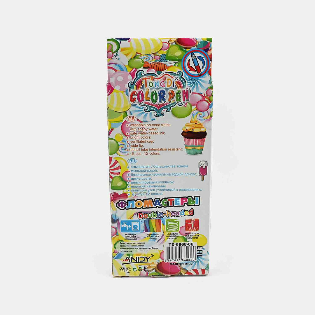 DOUBLE SIDED MARKER MULTICOLOR 6 PCS