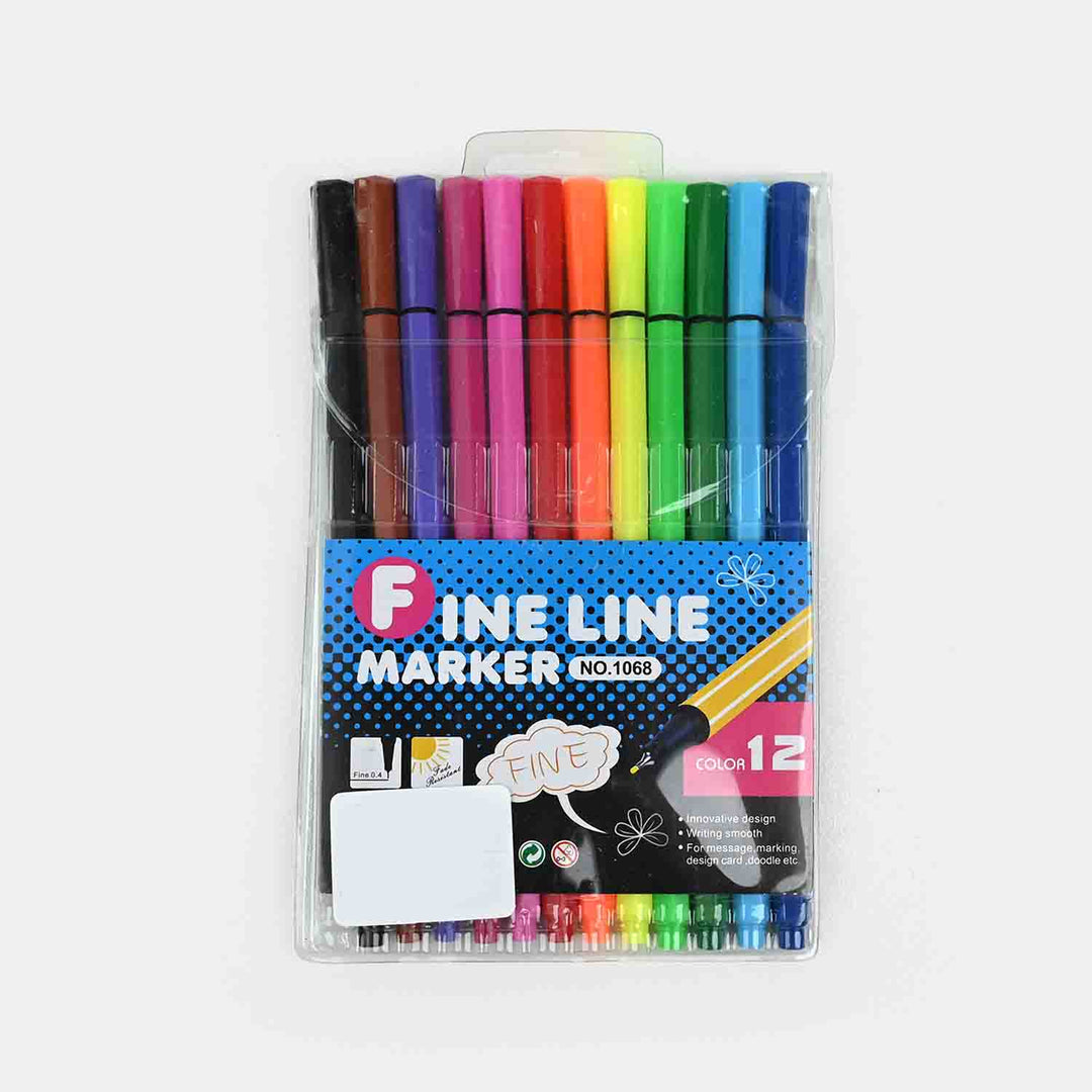 Marker Fine Liner Tip | 12PCs