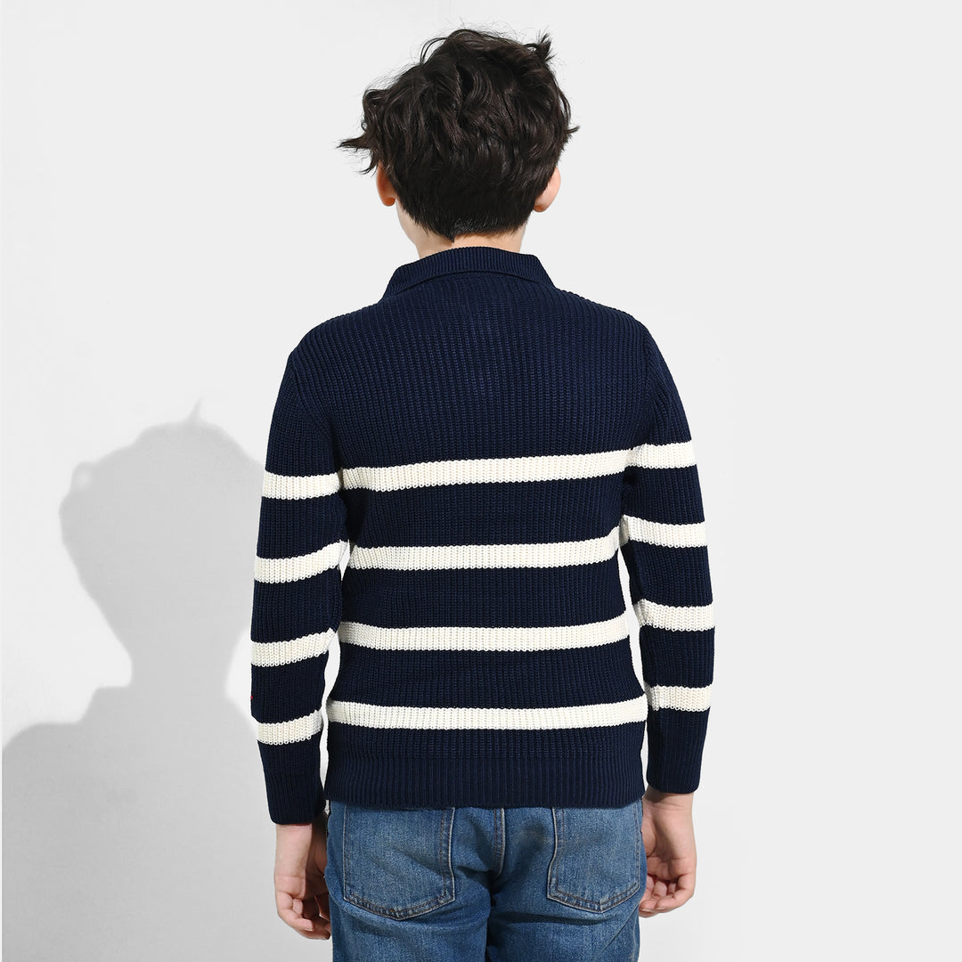 Boys Acrylic Sweater-Greece - Teal.Blue