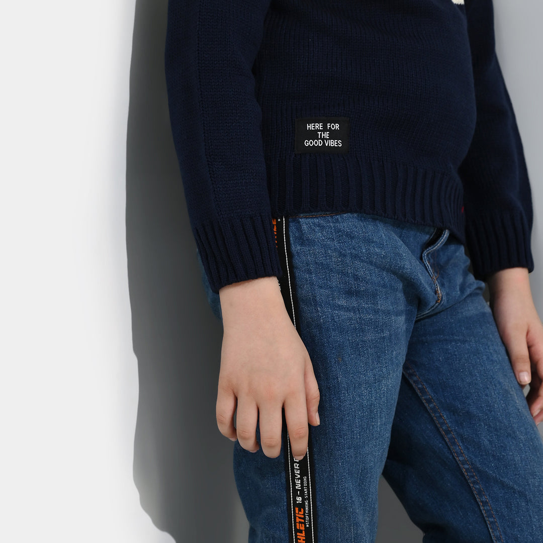 Boys Acrylic Sweater-Electric - Multi