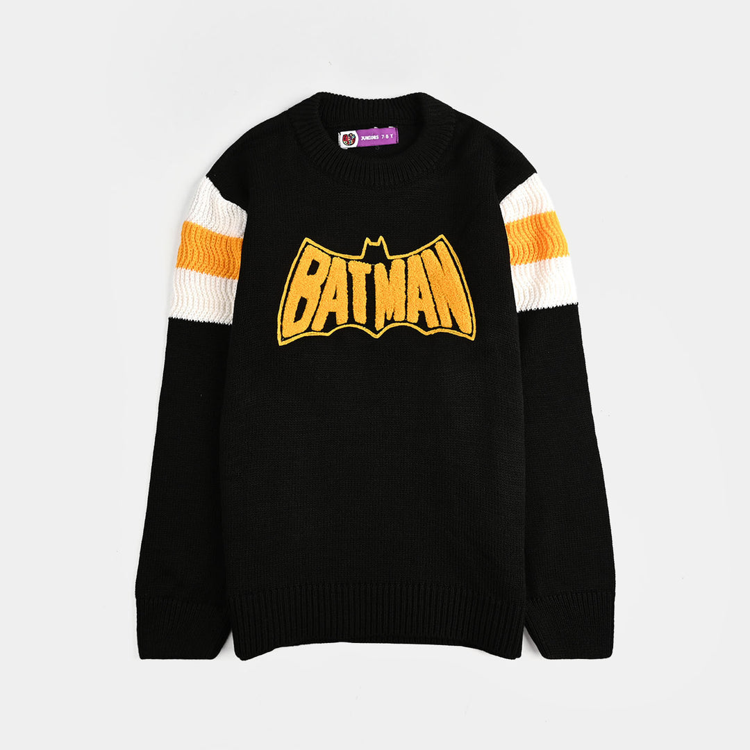 Boys Acrylic Sweater-Batman-Blk.Yellow