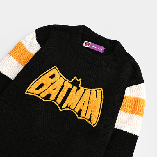 Boys Acrylic Sweater-Batman-Blk.Yellow