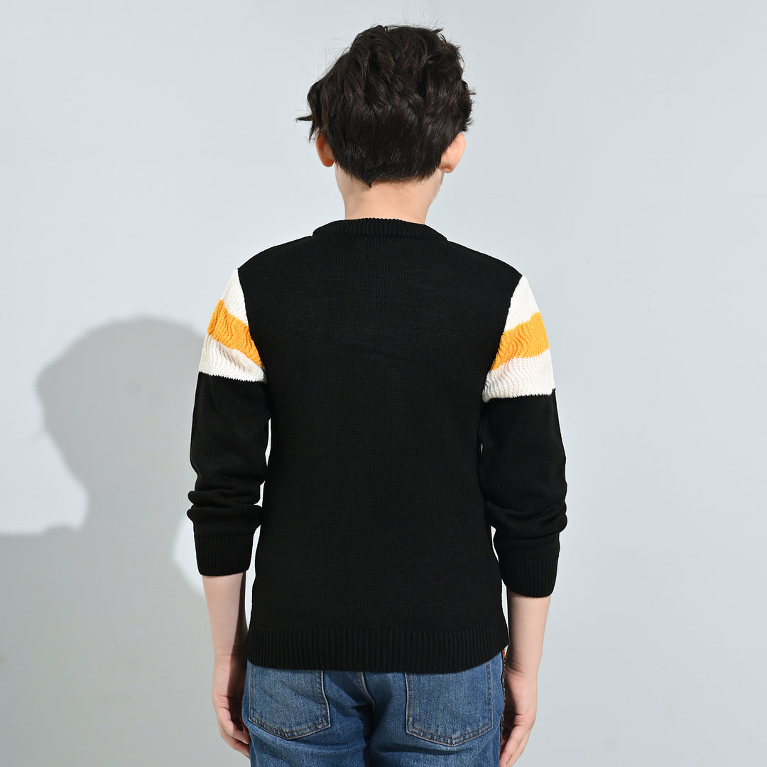 Boys Acrylic Sweater-Batman-Blk.Yellow