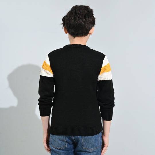 Boys Acrylic Sweater-Batman-Blk.Yellow