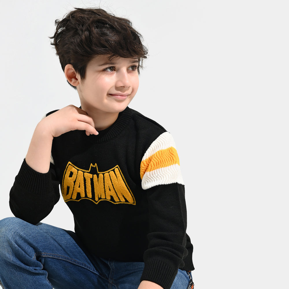 Boys Acrylic Sweater Character-Black/Yellow