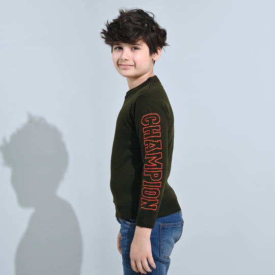 Boys Acrylic Sweater-Champion-GREEN