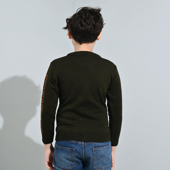 Boys Acrylic Sweater-Champion-GREEN