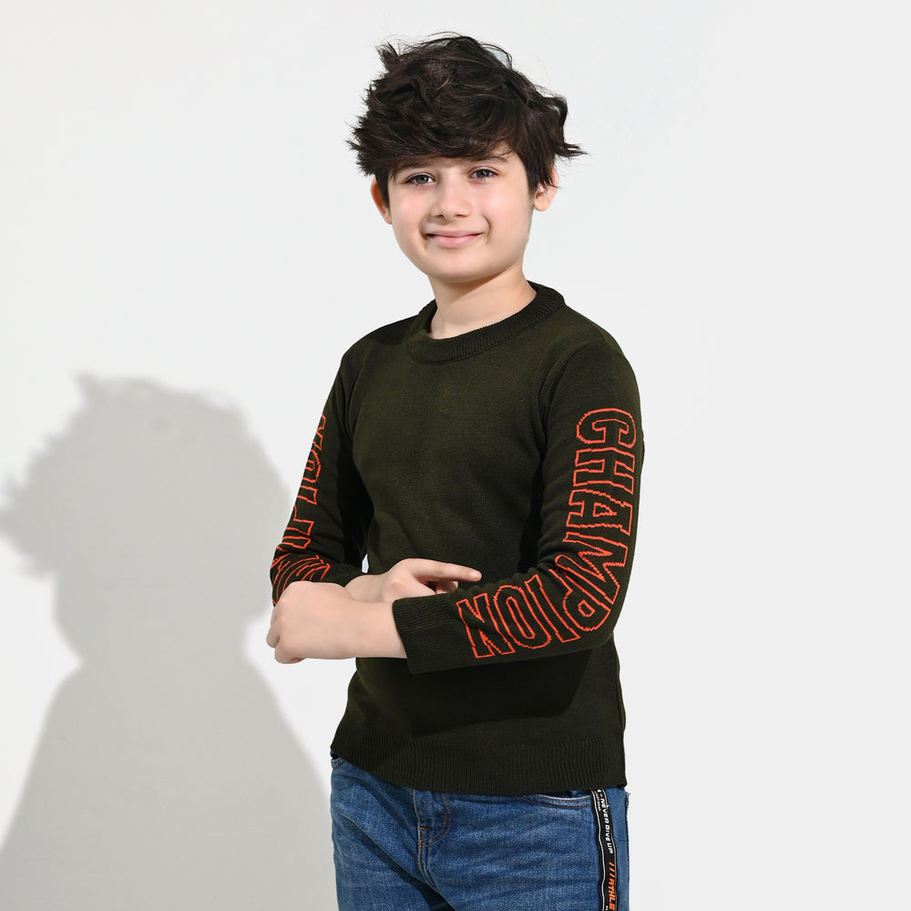 Boys Acrylic Sweater-Champion-GREEN