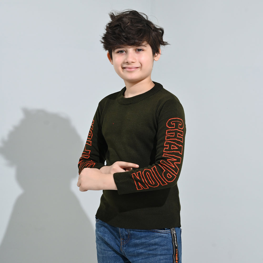 Boys Acrylic Sweater-Champion-GREEN