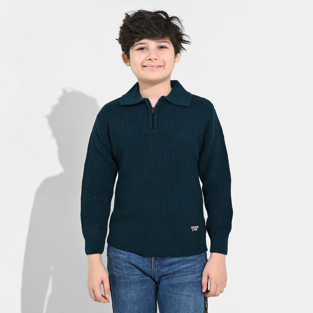 Boys Acrylic Sweater-Crystal Teal - Teal