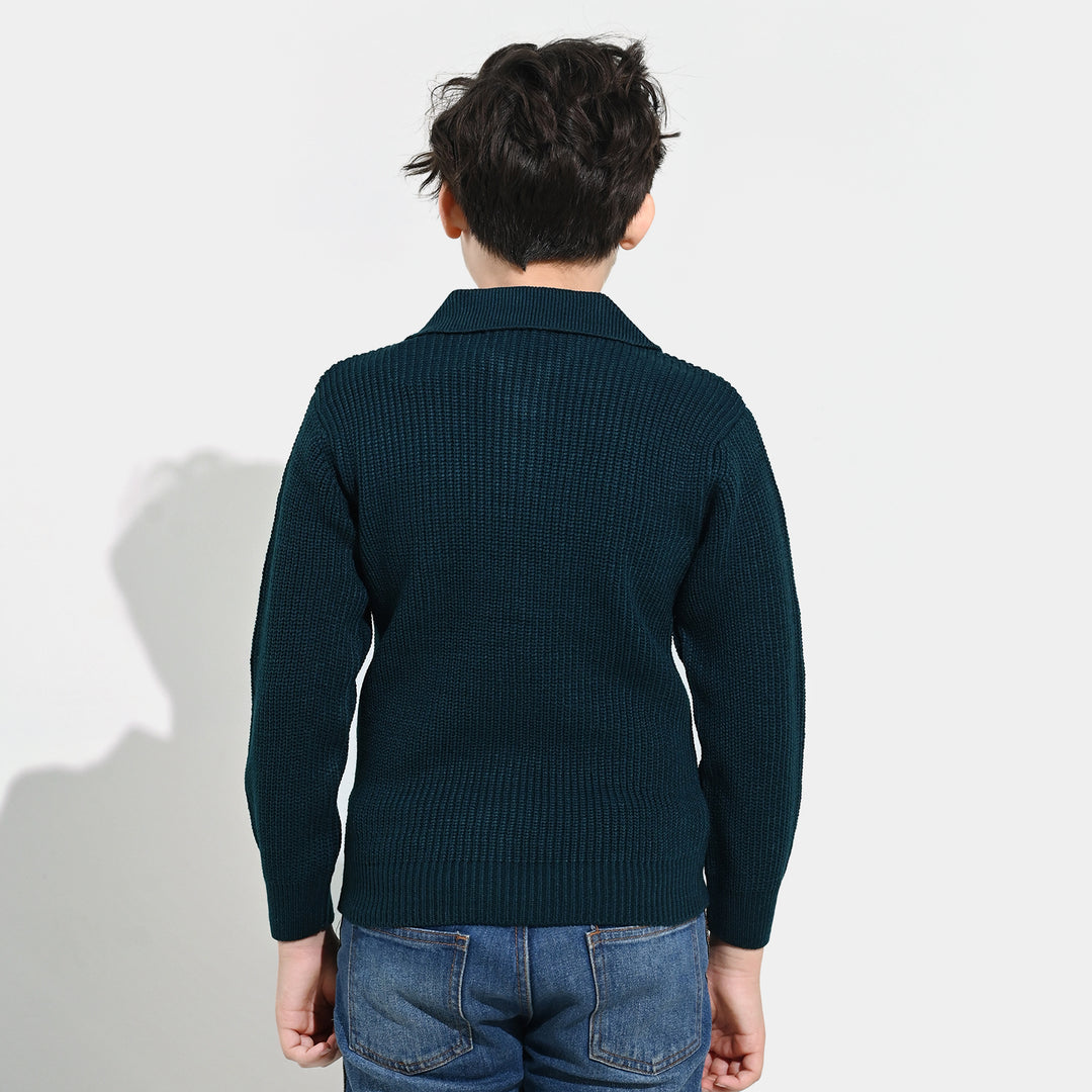 Boys Acrylic Sweater-Crystal Teal - Teal