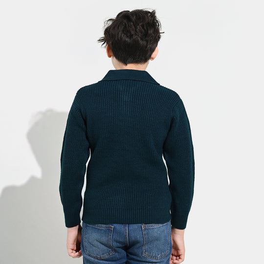 Boys Acrylic Sweater-Crystal Teal - Teal