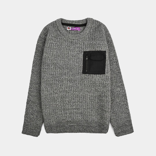 Boys Acrylic Sweater-Rules-GREY