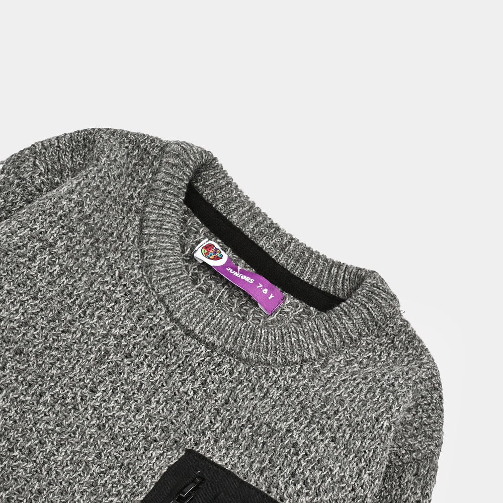 Boys Acrylic Sweater-Rules-GREY