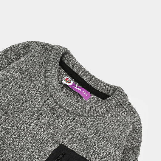 Boys Acrylic Sweater-Rules-GREY