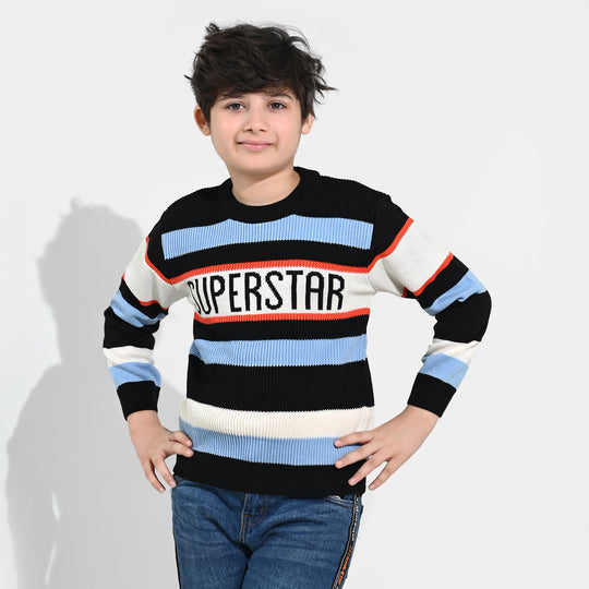 Boys Acrylic Sweater-Superstar-Multi