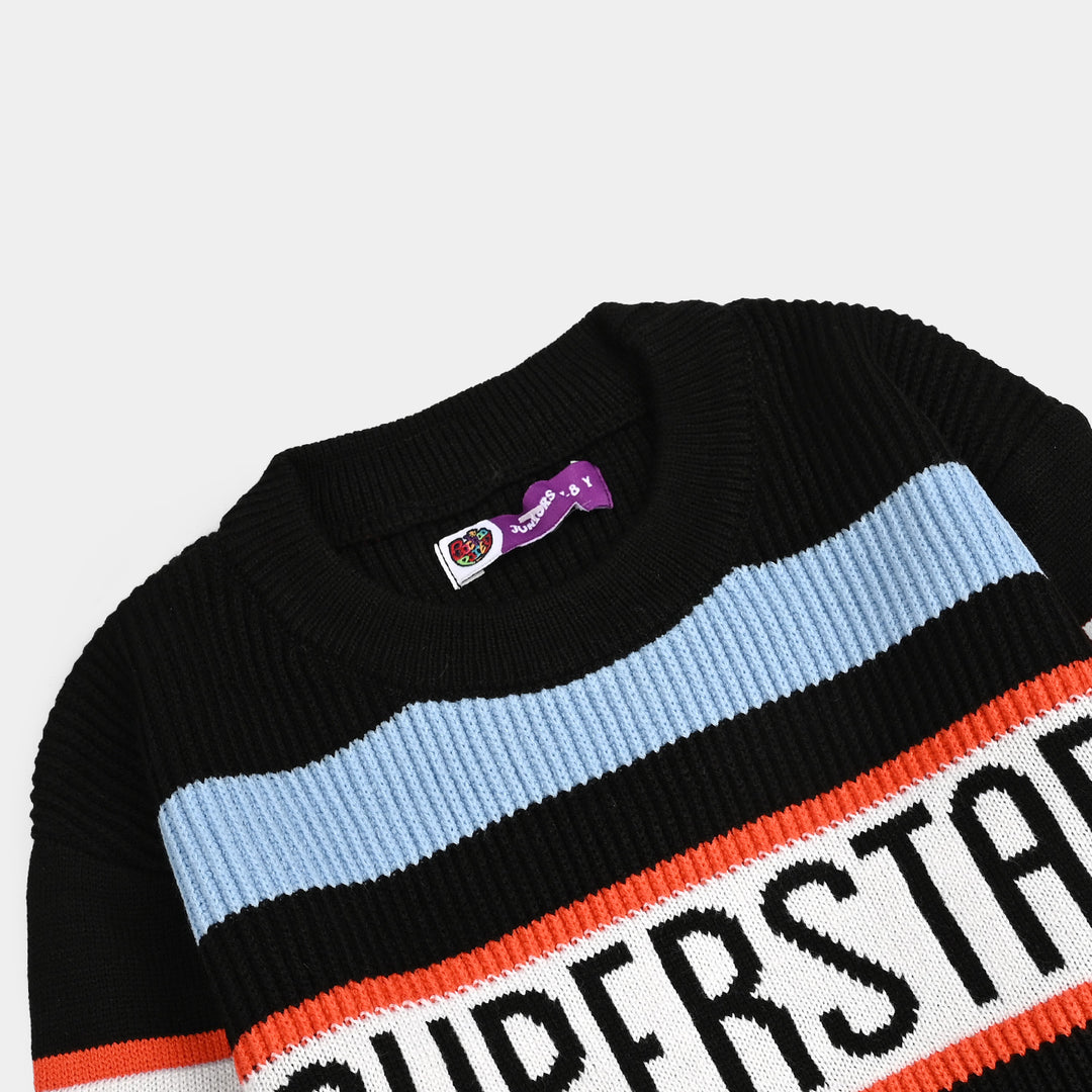 Boys Acrylic Sweater-Superstar-Multi
