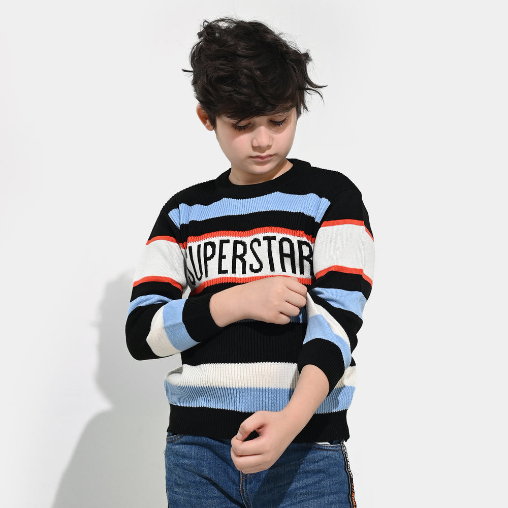 Boys Acrylic Sweater-Superstar-Multi