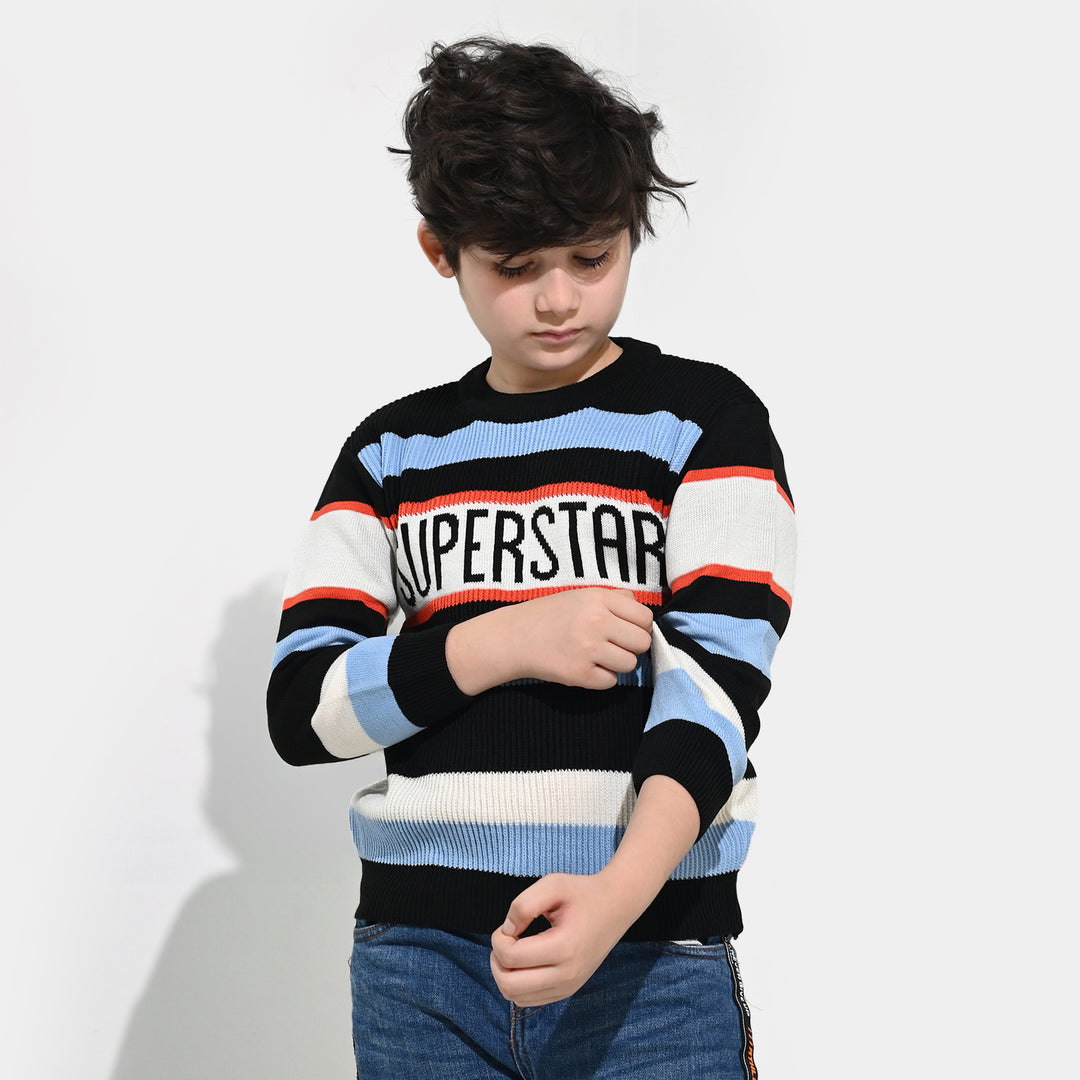 Boys Acrylic Sweater-Superstar-Multi